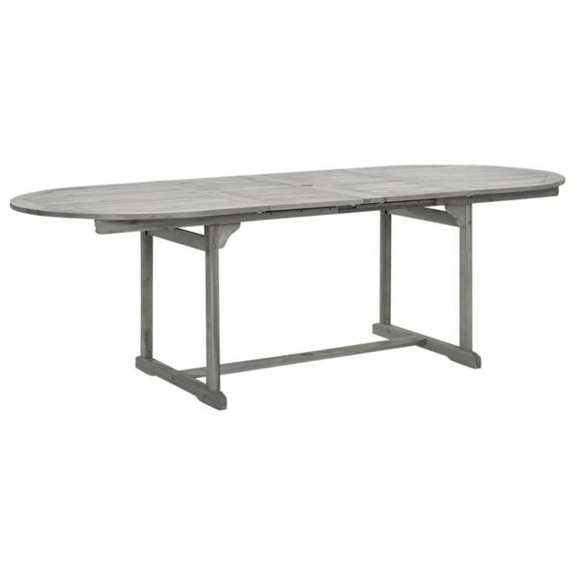 Berkfield Home Garden Dining Table (160-240)x100x75 cm Solid Acacia Wood in Grey - image 1