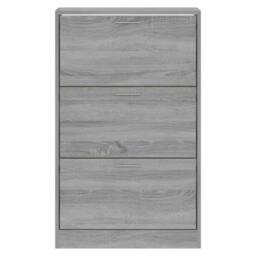 Berkfield Home Shoe Cabinet Grey Sonoma 63x24x103 cm Engineered Wood - Size: 63 x 24 x 103 cm - thumbnail 4