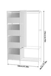 Garden Sanctuary Portable Metal Closet Bedroom Cabinet in White - thumbnail 4