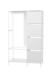 Garden Sanctuary Portable Metal Closet Bedroom Cabinet in White - thumbnail 3