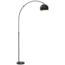 HOMCOM Arc Floor Lamp for Living Room, Free Standing Tall Lamp in Black - thumbnail 2
