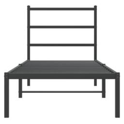Berkfield Home Metal Bed Frame without Mattress with Headboard Black 75x190cm - Size: 75x190 cm - thumbnail 5