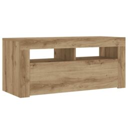 Berkfield Home TV Cabinet with LED Lights Artisan Oak 90x35x40 cm Engineered Wood - Size: 90 x 35 x 40 cm - thumbnail 6