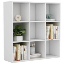 Berkfield Home Book Cabinet White 98x30x98 cm Engineered Wood - Size: 98 x 30 x 98 cm - thumbnail 5