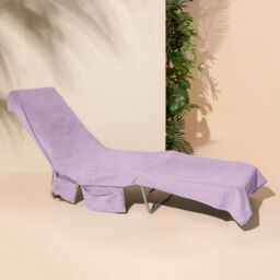 OHS Beach Towel Bag Microfibre Quick Dry Absorbent Bath Large Travel Spa in Lilac - thumbnail 2