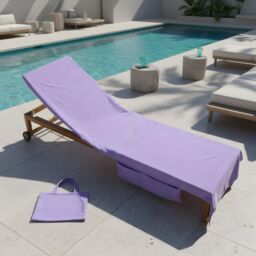 OHS Beach Towel Bag Microfibre Quick Dry Absorbent Bath Large Travel Spa in Lilac - thumbnail 3