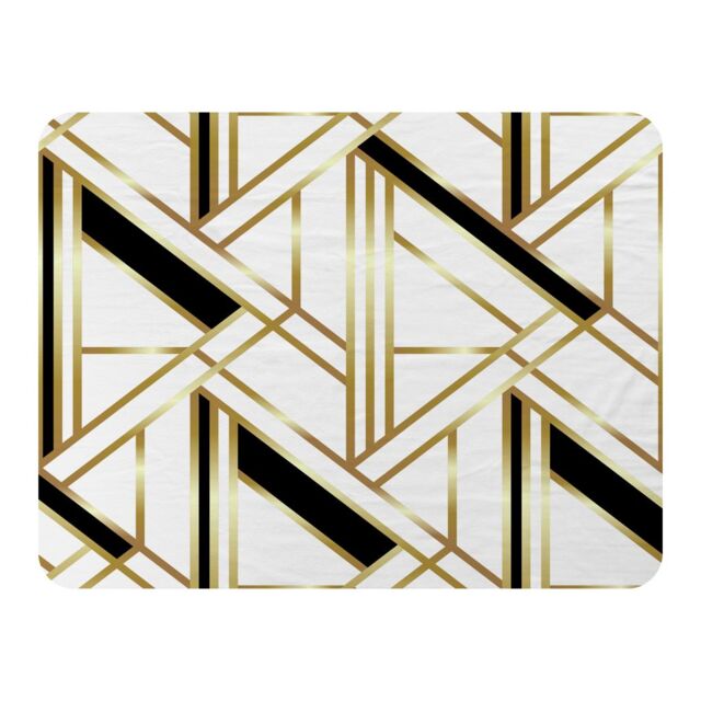 Benjamin Tate Design Golden Art Deco Blanket in Natural - Size: 120 cm x 150 cm - image 1