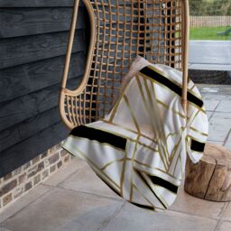 Benjamin Tate Design Golden Art Deco Blanket in Natural - Size: 120 cm x 150 cm - thumbnail 4