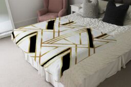 Benjamin Tate Design Golden Art Deco Blanket in Natural - Size: 120 cm x 150 cm - thumbnail 3