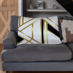 Benjamin Tate Design Golden Art Deco Blanket in Natural - Size: 120 cm x 150 cm - thumbnail 2
