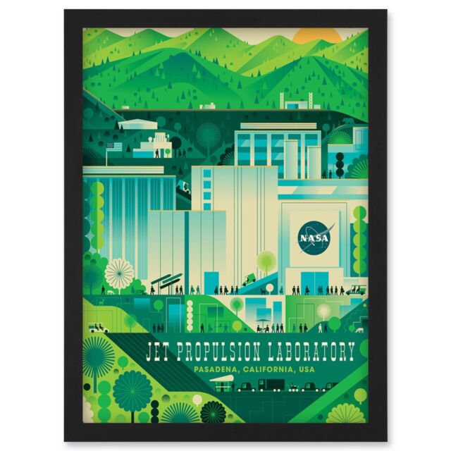 Artery8 NASA Jet Propulsion Laboratory California Framed Wall Art Picture A4 in Black - image 1