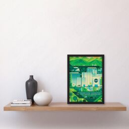 Artery8 NASA Jet Propulsion Laboratory California Framed Wall Art Picture A4 in Black - thumbnail 2