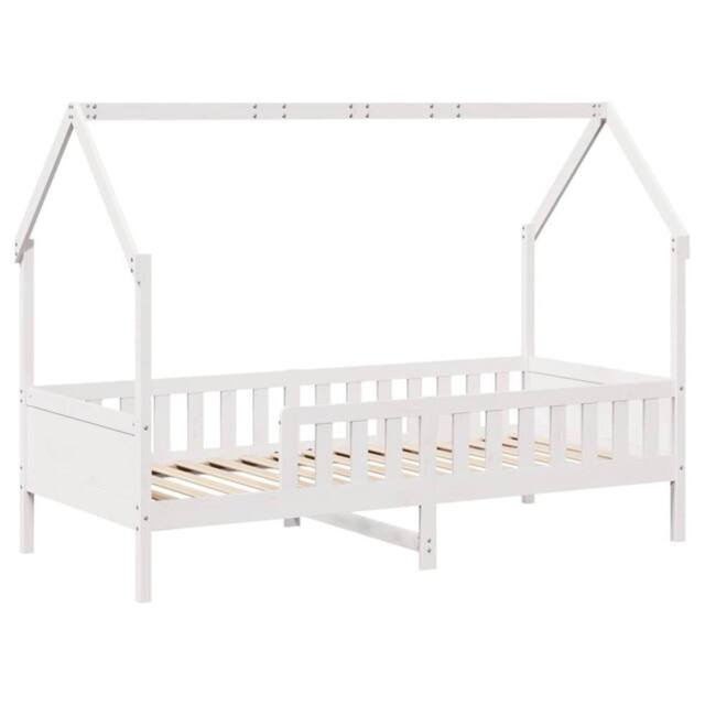 Berkfield Home Kids' House Bed Frame without Mattress White 90x190 cm Single Pine - image 1