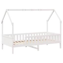 Berkfield Home Kids' House Bed Frame without Mattress White 90x190 cm Single Pine - thumbnail 1