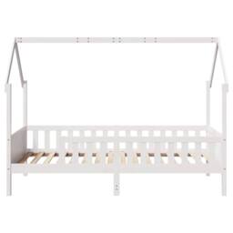 Berkfield Home Kids' House Bed Frame without Mattress White 90x190 cm Single Pine - thumbnail 4