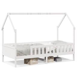 Berkfield Home Kids' House Bed Frame without Mattress White 90x190 cm Single Pine - thumbnail 3