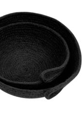 Orsina Lidi Set Of Two Jute Baskets, Round storage baskets in Black - thumbnail 6