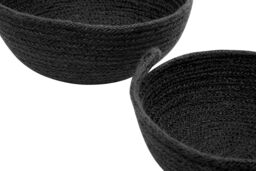 Orsina Lidi Set Of Two Jute Baskets, Round storage baskets in Black - thumbnail 3