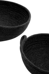 Orsina Lidi Set Of Two Jute Baskets, Round storage baskets in Black - thumbnail 5