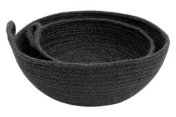 Orsina Lidi Set Of Two Jute Baskets, Round storage baskets in Black - thumbnail 2