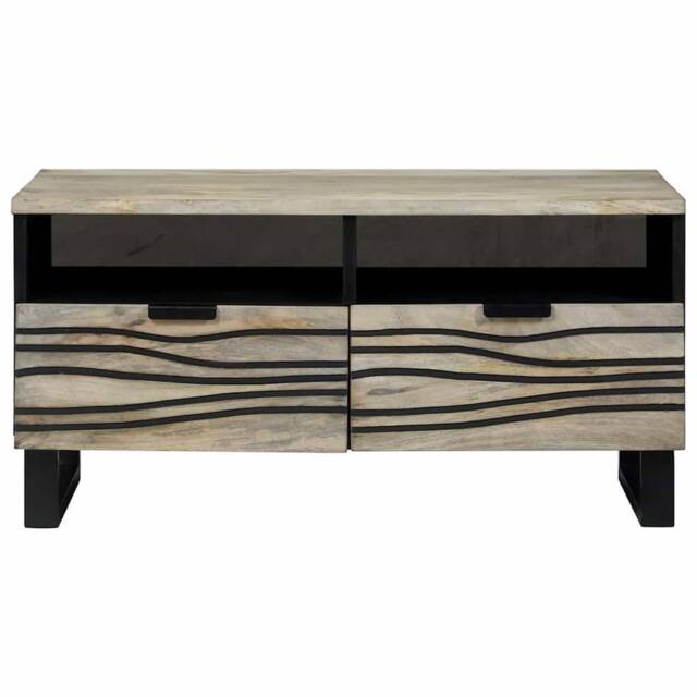 Berkfield Home Elegant Coffee Tables with Drawer with Storage White, Black 80 x - image 1