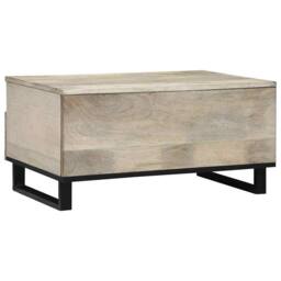 Berkfield Home Elegant Coffee Tables with Drawer with Storage White, Black 80 x - thumbnail 5