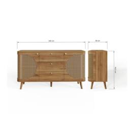 GFW Sorrel Rattan Large Sideboard in Brown - thumbnail 7