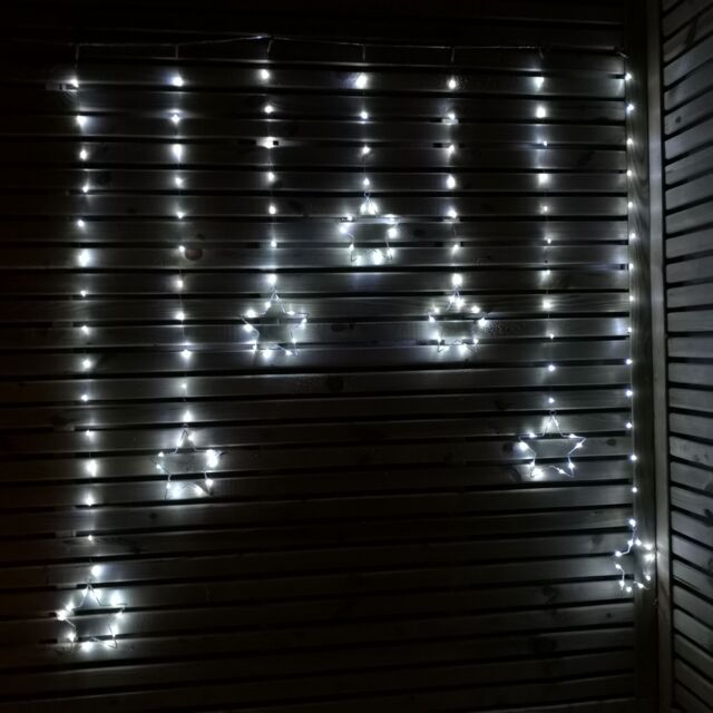 Samuel Alexander 1.2m Battery Operated Christmas Star Curtain Lights with 140 White LEDs - image 1