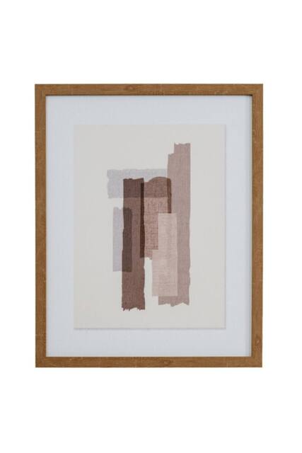 KDMD Terran Art Mounted in Wooden Frame - Elegant Contemporary Wall Art in Brown