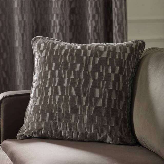 Paoletti Manhattan Velvet Cushion in Natural - Size: 50 cm x 50 cm