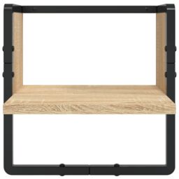 Berkfield Home 4 Piece Wall Shelf Set with Bars Sonoma Oak Engineered Wood in Brown - thumbnail 5