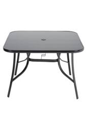 Garden Sanctuary 3 Pcs Square Outdoor Garden Dining Table & Chair Set in Black - thumbnail 3