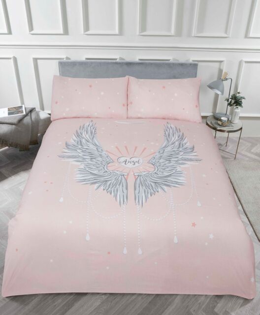 Rapport Home Angel Wings Polycotton Duvet Cover Set with Pillowcase in Dusty Pink - Size: King - image 1