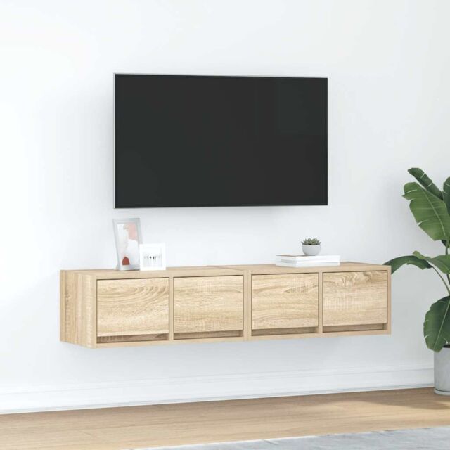 Berkfield Home TV Cabinets 2 pcs Sonoma Oak 60x31x25.5 cm Engineered Wood in Brown - image 1