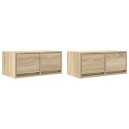 Berkfield Home TV Cabinets 2 pcs Sonoma Oak 60x31x25.5 cm Engineered Wood in Brown - thumbnail 2