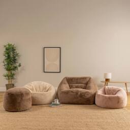 icon Kingston Faux Fur Classic Dome Bean Bag in Brown - Size: Medium - thumbnail 9