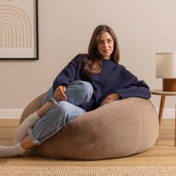 icon Kingston Faux Fur Classic Dome Bean Bag in Brown - Size: Medium - thumbnail 2