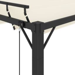 Berkfield Home Gazebo with Louvered Roof 3x3 m Cream Fabric & Aluminium in Beige - thumbnail 6