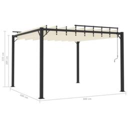 Berkfield Home Gazebo with Louvered Roof 3x3 m Cream Fabric & Aluminium in Beige - thumbnail 8