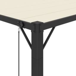 Berkfield Home Gazebo with Louvered Roof 3x3 m Cream Fabric & Aluminium in Beige - thumbnail 7