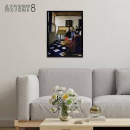 "Artery8 Johannes Vermeer The Music Lesson Framed Canvas Wall Art Print - Size: W12"" x H16""" - thumbnail 3