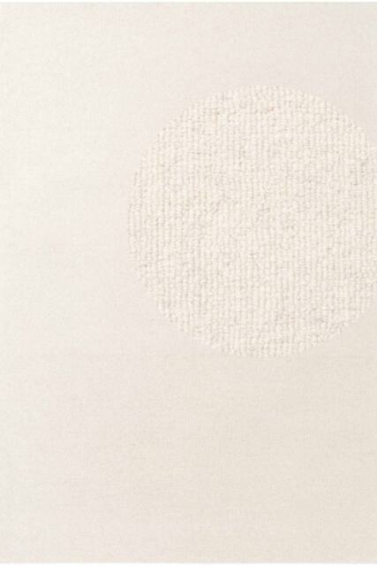 THE RUGS Puristic Fine Boucle Wool Rug Knots Textured Living Room Rug in Natural White - Size: 200 cm diameter - image 1