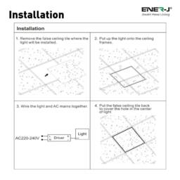 ENER-J Pack of 6 LED Borderline 60x60 40W 4000 Lumens 6000K 3 yrs warranty Pa in White - thumbnail 6