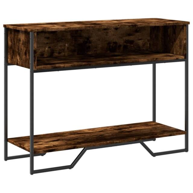 Berkfield Home Console Table Smoked Oak 100x35x74.5 cm Engineered Wood in Brown - image 1