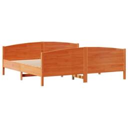 Berkfield Home Bed Frame without Mattress Wax Brown 180x200 cm Super King Solid Wood Pine - thumbnail 5