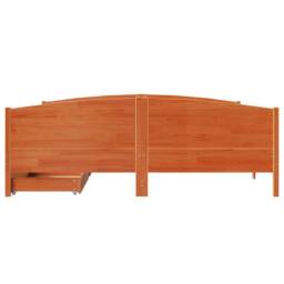 Berkfield Home Bed Frame without Mattress Wax Brown 180x200 cm Super King Solid Wood Pine - thumbnail 4