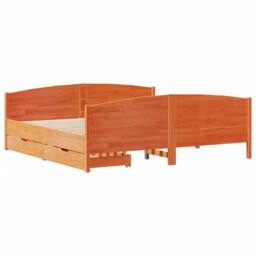 Berkfield Home Bed Frame without Mattress Wax Brown 180x200 cm Super King Solid Wood Pine - thumbnail 3