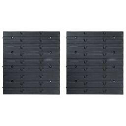 Berkfield Home 34 Piece Storage Bin Kit with Wall Panels Red & Black - thumbnail 8