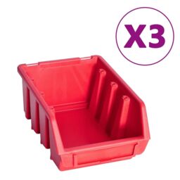 Berkfield Home 34 Piece Storage Bin Kit with Wall Panels Red & Black - thumbnail 3