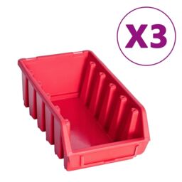 Berkfield Home 34 Piece Storage Bin Kit with Wall Panels Red & Black - thumbnail 4